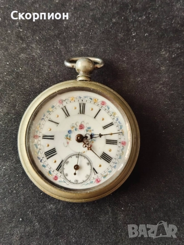 Швейцарски джобен часовник 1900г. с посребрени капаци - с ключе - ПЕРФЕКТЕН - ПРОМОЦИЯ, снимка 17 - Джобни - 48835833