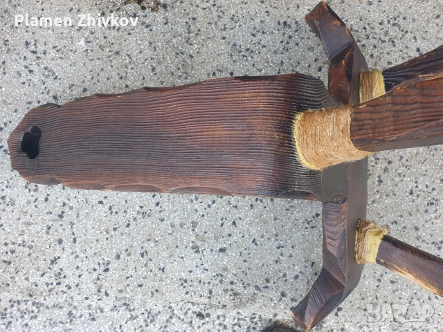 Трикрако дървено столче Много красива майсторска изработка ., снимка 8 - Декорация за дома - 53411308