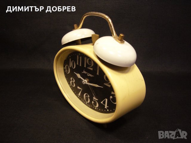 СТАР РЕТРО НАСТОЛЕН МЕХАНИЧЕН ЧАСОВНИК БУДИЛНИК JERGER GERMANY, снимка 2 - Антикварни и старинни предмети - 36013886