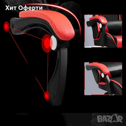 Геймърски стол-розов/червен, снимка 6 - Геймърски - 53098270