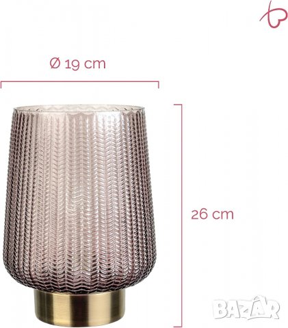 Pauleen 48137 Fancy Glamour мобилна настолна лампа, стъклена настолна лампа, функция таймер, снимка 4 - Настолни лампи - 39956968