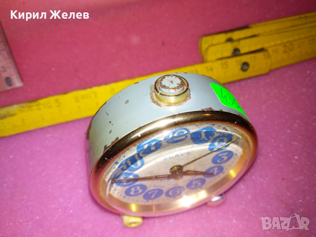 SLAVA MADE in USSR Стар КОЛЕКЦИОНЕРСКИ РУСКИ БУДИЛНИК МЕХАНИЧЕН НАСТОЛЕН ЧАСОВНИК СЛАВА СССР 43089, снимка 9 - Антикварни и старинни предмети - 44545479