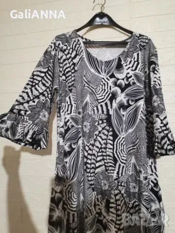 ДЪЛГА СТРАХОТНА ЧЕРНО БЯЛА РОКЛЯ 2XL-3XL