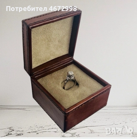 Златен античен пръстен с диамант 18к 