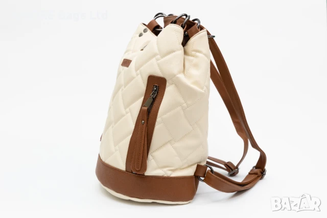 Спортно елегантна дамска раница AMORE Livia - Tan, снимка 2 - Раници - 50657635