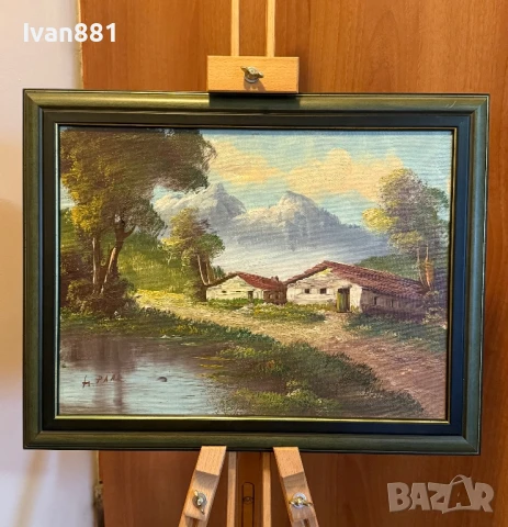 Страхотна картина - ръчно рисувана пейзаж с маслени бои, снимка 3 - Картини - 50987392