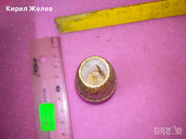 СТАРА ДЪРВЕНА ПИРОГРАФИРАНА МИНИАТЮРА ЧАШКА - МОЛИВНИК За КОЛЕКЦИЯ ДЕКОРАЦИЯ 26049, снимка 2 - Антикварни и старинни предмети - 44222306