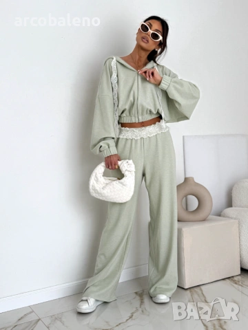 Стилен дамски комплект от две части SOFT CHIC, 4цвята , снимка 2 - Комплекти - 53637782