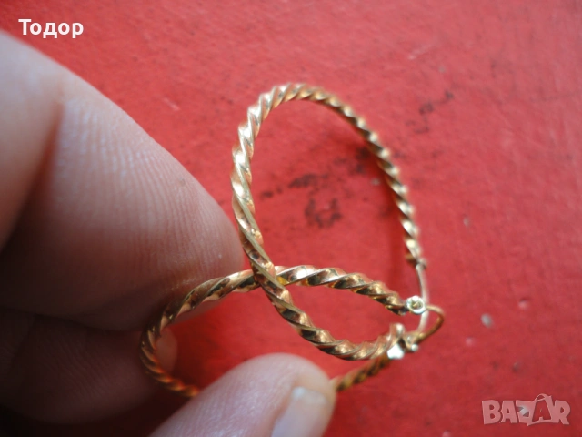 Страхотни позлатени обеци обици Au  Х, снимка 4 - Обеци - 53052388