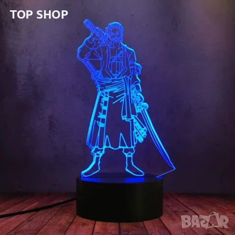 3D лампа RGB с дистанционно САМУРАЙ. две плаки, снимка 6 - Лампи за стена - 48927955