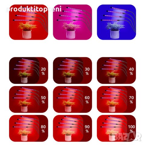 Фитолампа за разсад / UV лампа за бърз растеж с 2 или 3 рамена, снимка 6 - Други - 39033123