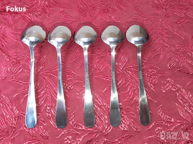 Луксозни прибори лъжици Edelstahl Rostfrei - 5 бр. нови, снимка 3 - Антикварни и старинни предмети - 53738237