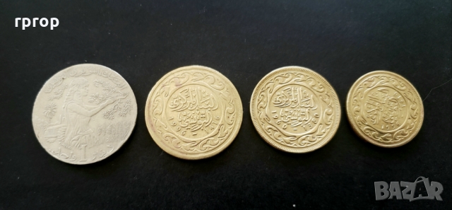Монети. Тунис. 1 динар, 20, 50 и 100 милима.   4 бройки., снимка 4 - Нумизматика и бонистика - 36089014