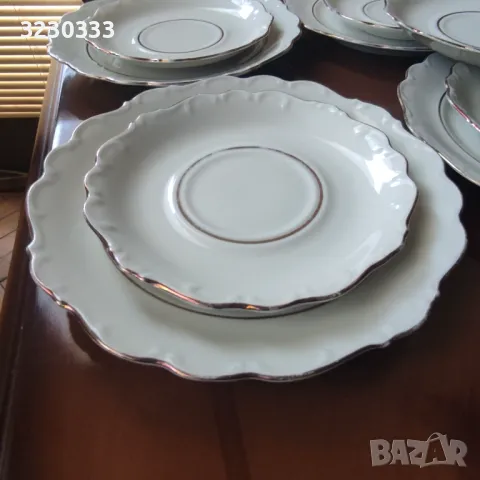 Порцеланови чинии плитки за торта/салата, снимка 4 - Чинии - 49159697