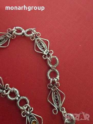 Сребърна гривна, снимка 3 - Гривни - 42785038