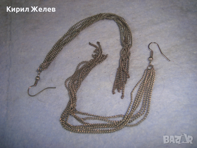 ВИНТИДЖ СРЕБРИСТИ ОБЕЦИ - ВЕРИЖКИ НЕЖНИ НЕРЪЖДАЕМИ ХЕНД-МЕЙД 4317, снимка 4 - Обеци - 36502511