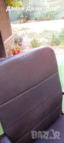 Кожен офис стол на колелца с подлакътници и амортисьор, снимка 5 - Столове - 51409294