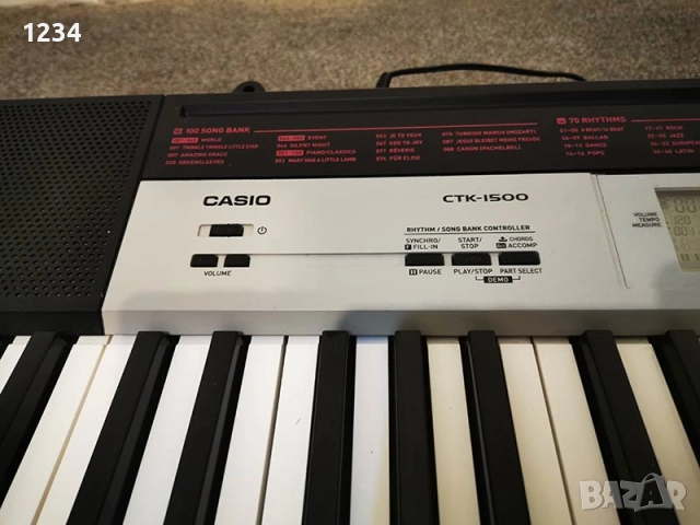 синтезатор клавир CASIO CTK-1500 пиано с 5 октави и плътни клавиши, снимка 5 - Синтезатори - 51528457