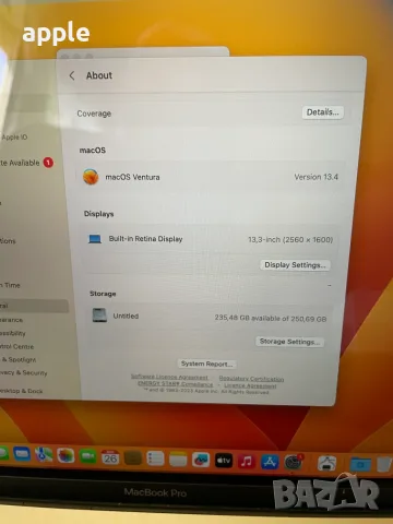 13" MacBook Pro A1706 Touch(Mid-2017)-8GB/256GB, снимка 5 - Лаптопи за работа - 55811785