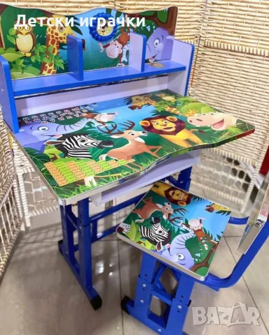 Детско бюро със столче, чин със стол, MDF метал , снимка 3 - Други - 48017567