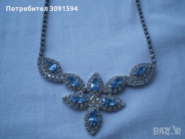  колие- огърлица сребърно покритие  със кристали , снимка 3 - Антикварни и старинни предмети - 35793892