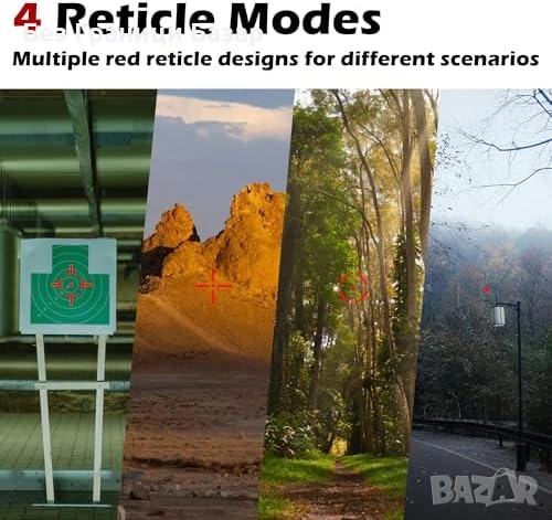 Нов Рефлексен прицел с мулти покритие, алуминиев корпус и бърз монтаж, снимка 4 - Оборудване и аксесоари за оръжия - 52544578