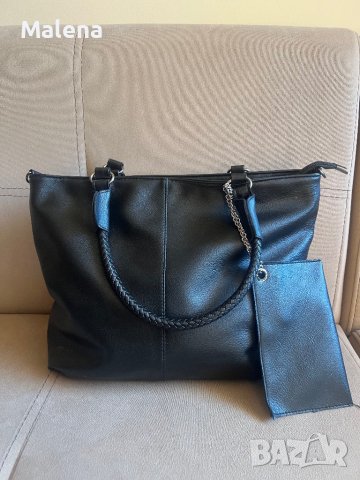 Дамска кожена чанта с портофейл !, снимка 1 - Чанти - 42001036