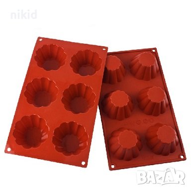 6 кошнички капсули купички силиконов молд форма за кексчета мъфини пудинг крем десерти и др, снимка 3 - Форми - 40199963