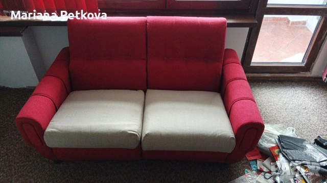 Комплект дивани и табуретка, снимка 2 - Дивани и мека мебел - 53043065