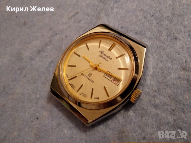 RIVINGTON ELECTRA 23 DATOMATIC МАРКОВ ПОЗЛАТЕН МЕХАНИЧЕН ЧАСОВНИК РАБОТЕЩ ХОНГ КОНГ ШВЕЙЦАРИЯ 37123, снимка 6 - Мъжки - 40197980