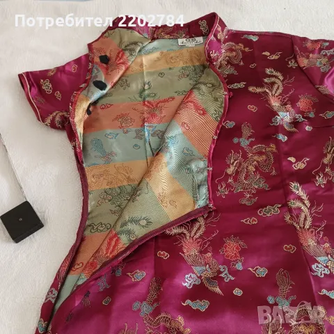 Копринена рокля чонсам, азиатски стил , снимка 12 - Рокли - 41693116