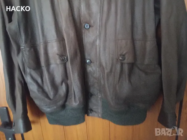 Мъжко Кожено Яке от Естествен Набук Ръчна Изработка Размер 56 Made in West Germany , снимка 2 - Якета - 47693546