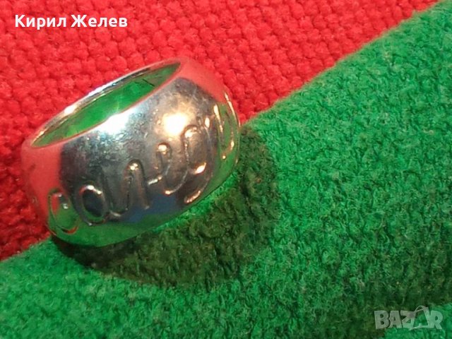 СТИЛЕН СРЕБЪРЕН ПРЪСТЕН Тип ХАЛКА СРЕБРО 925 с НАДПИС - Александър - ПОРЪЧКОВА АРТ ИЗРАБОТКА 43296, снимка 2 - Пръстени - 44391408