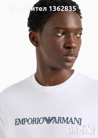 НОВА оригинална бяла памучна фланела блуза EMPORIO ARMANI размер XL, снимка 2 - Блузи - 51975503