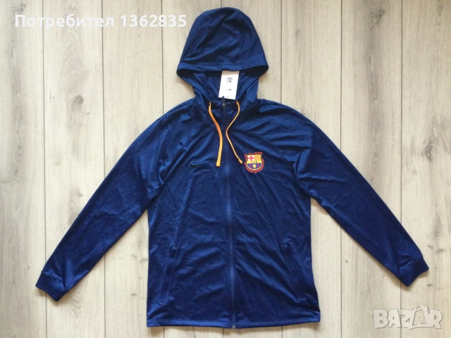 НОВ оригинален син суичър NIKE Ф.К. БАРСЕЛОНА / FC BARCELONA размер L, снимка 3 - Фен артикули - 51603108