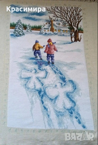 Гоблен "Снежни ангели", снимка 2 - Гоблени - 53787254
