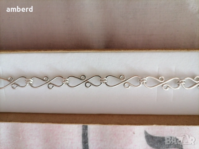Уникална сребърна гривна , снимка 2 - Гривни - 53614805