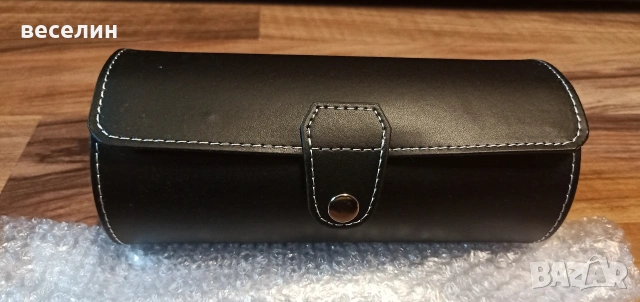 Луксозна кутия за три часовника от еко кожа кафява/черна, снимка 8 - Други - 53117956