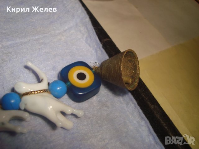 Лот РИСУВАНО ЦВЕТНО СТЪКЛО Тип МУРАНО СЛОНЧЕТА РИБА БРОНЗОВА КАМБАНКА ОКО на НАЗАР ТАЛИСМАНИ 24441, снимка 16 - Колекции - 35996836