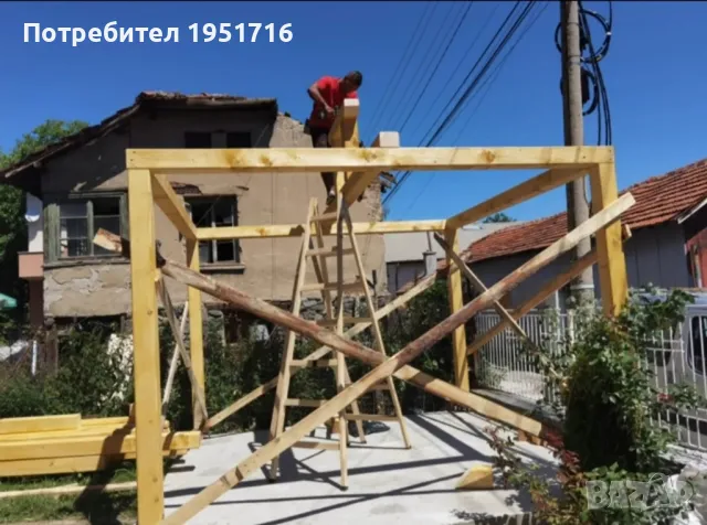 изграждане на дървени навеси , снимка 7 - Ремонти на покриви - 47837704