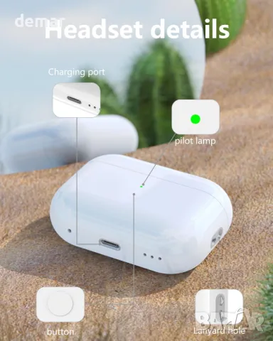 Безжичен калъф за зареждане за AirPods Pro 1-во и 2-ро поколение, Type-C, снимка 4 - Аксесоари за Apple - 50288465