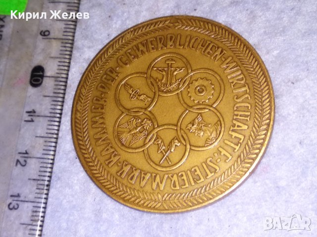 JOHANN TISCHBERGER РЯДЪК НАГРАДЕН КРАСИВ ДВУСТРАНЕН КОЛЕКЦИОНЕРСКИ БРОНЗОВ ПЛАКЕТ 38548, снимка 3 - Антикварни и старинни предмети - 41512140