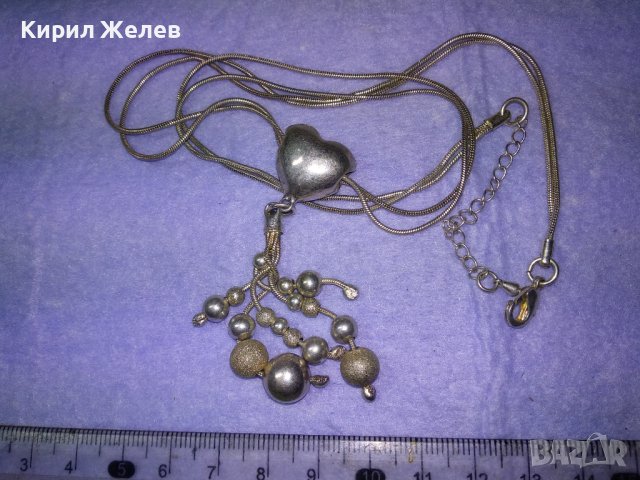 КРАСИВО ПОСРЕБРЕНО ФЕШЪН АРТ НЕЖНО КОЛИЕ от НЕРЪЖДАЕМА БЛАГОРОДНА СТОМАНА с ТОПЧЕТА и СЪРЧИЦЕ 40518, снимка 9 - Колиета, медальони, синджири - 42640223