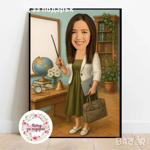 Дигитална карикатура за учител, снимка 2 - Картини - 53469868