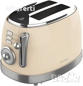 Тостер Cecotec Vintage 800, 2 слота, 850 W, бежов, снимка 4 - Тостери - 53817869