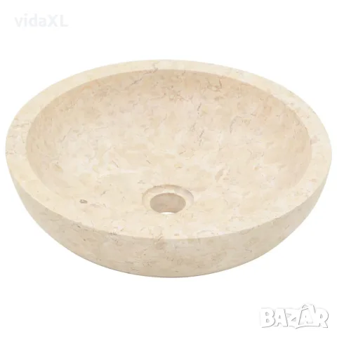 vidaXL Мивка, 40x12 см, мрамор, кремава, снимка 4 - Мивки - 56146003