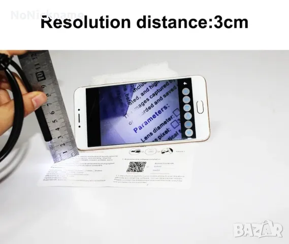 Ендоскоп с Твърд Кабел Водоустойчив Бороскоп Камера USB OTG 5.5mm 2м Hard cable, снимка 4 - Камери - 48530534