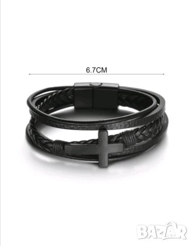 Луксозна мъжка гривна с кръст , снимка 3 - Други - 41780290