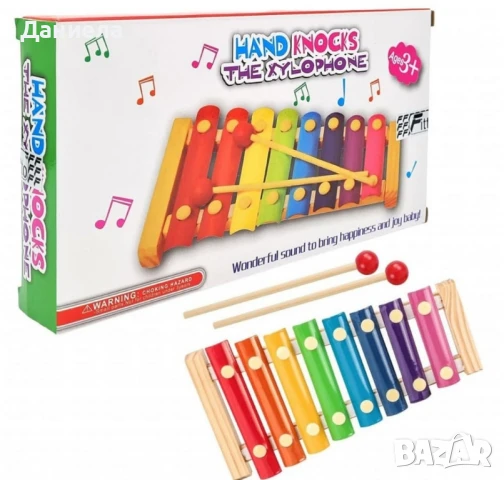 Детски дървен ксилофон с 8 цветни ноти 🌈, снимка 3 - Музикални играчки - 50849650