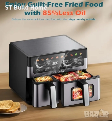 Дигитален въздушен фритюрник 10L • Две зони • 10-в-1 – STBuildHome, снимка 5 - Фритюрници - 51740742